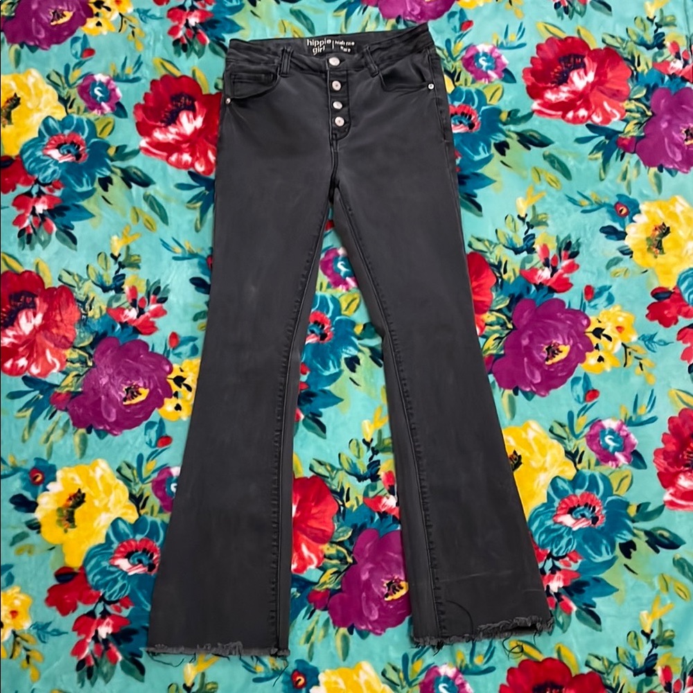 Hippie Girl  Black Flare Jeans